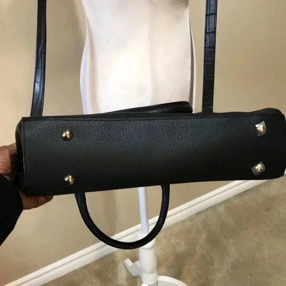 Bob Mackie Black Handbag with Double Handle and Crossbody/Shoulder Strap. - Picture 5 of 11